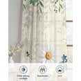 thumbnail image 6 of Daisy Spring Floral Sheer Curtains 84 Inch Length 2 Panels Set for Living Room/Bedroom, Farmhouse Botanical Green Leaves Kitchen Curtains Grommet Semi-Sheer Curtains Window Treatments 42"x84"x2, 6 of 7