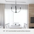 thumbnail image 5 of Hunter - Southcrest 4-light Matte Black, Large Chandelier, Dimmable, Casual Style, Candle Shaped, for Bedrooms, Dining, Living Rooms - 19636, 5 of 7