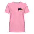 thumbnail image 4 of Mens Shirts Short Sleeve Round-Neck Independence Day Print Casual Shirts Pink S, 4 of 5