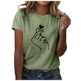 thumbnail image 1 of WEAIXIMIUNG T-Shirt Imprimé Col Rond Manches Courtes pour Femmes Saint-Valentin, 1 of 6