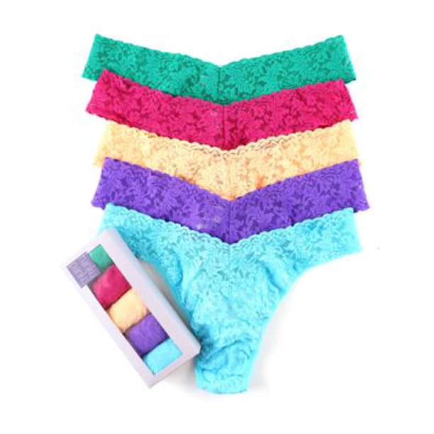 Hanky Panky Hanky Panky Womens Signature Lace Original Rise Thong 5Pack Style48115VPK