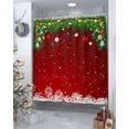 thumbnail image 4 of Christmas Shower Curtain Xmas Baubles Coniferous Waterproof Bath Curtain with 12 Hooks Pine Tree Twig Red Winter Shower Curtain Set for Christmas Bathroom Decor 72 x 84 in, 4 of 6