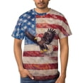 thumbnail image 4 of LAOLIUSN Men's Patriotic Bald Eagle Graphic T-Shirt, American Flag Short Sleeve Crew Neck Tee,Sizes S-4XL, 4 of 7