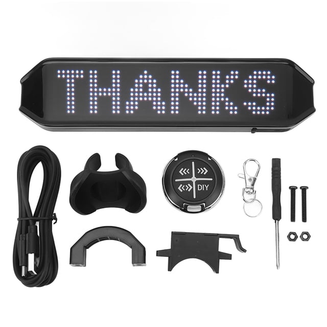 Señal LED de color de 225 x 55 x 15 mm, 4 modos, control por aplicación, señales de giro programables para bicicleta, carga USB