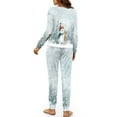 thumbnail image 5 of DISNIMO Snowman Deer Printed Womens Pajama Sets 2 Piece Pj Sets Long Sleeve Top Wide Leg Pants Lounge Set Christmas Soft Sleepwear with Pocket Round Neck Nightwear, XL, 5 of 7