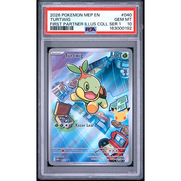 Collectible 2026 Pokemon Mega Evolution Black Star Promo First Partner Illustration Collection Turtwig #040 PSA 10