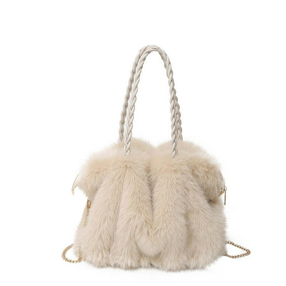 CHUMUD Furry Purse Winter Fluffy Bags for Women Fuzzy Tote Bag Handbags Faux Fur Bag Fluffy Shoulder Crossbody Bag