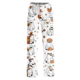 thumbnail image 5 of OIOLOYJM Halloween Pajama Pants Women Ghost Print Wide-Leg Cute Sleeping Comfortable Pajama Bottoms Party Stretchy Yoga Elastic Waist Sweat Pants Orange L, 5 of 7