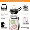 thumbnail image 4 of 32oz Transparent Sports Water Bottle with Straw for Kids Adults Outdoor School Gym Fitness Colorful Doughnuts Pattern, 4 of 7