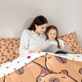 thumbnail image 5 of Manfei Kawaii Capybara Bedding Comforter Set,Capybara Lovers Twin Comforter Sets,Cartoon Animals Lovers Bedding Set For Boys Girls,,Microfiber Bedroom Decor Reversible,2-Piece, 5 of 9