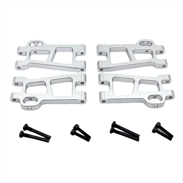 Kit de Brazo Oscilante Inferior Delantero y Trasero para Coche RC 1/16 UD M16, Accesorios Plateados.