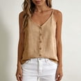 thumbnail image 5 of SwiftWear Women's V Neck Camisole Button Front Loose Fit Spaghetti Strap Summer Tank Top Cotton Casual Tops for Daily Beach Vacation, 5 of 6