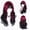 Red, variant on 28-inch wavy long hair wig, women's style, gray-red highlights, suitable for cosplay and party wear