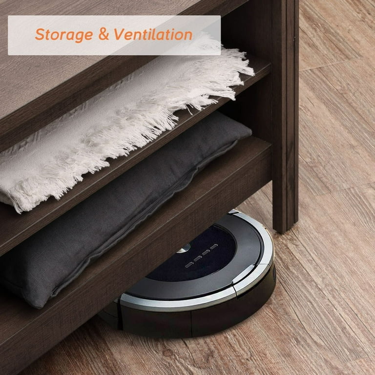 WAMPAT Farmhouse TV Stand for TVs Up to 75 LED Lights