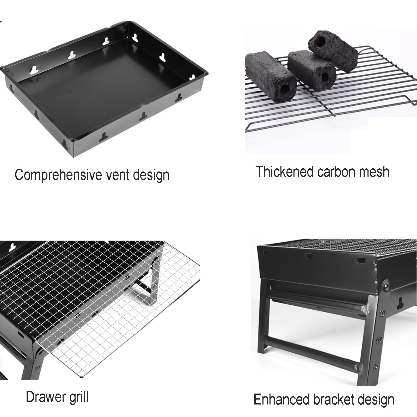 Home Saving! Jubipavy Foldable Outdoor BBQ Grill With Thickened Grate Thickened Non-Stick Stove For Outdoor Barbecue And Home Cooking
