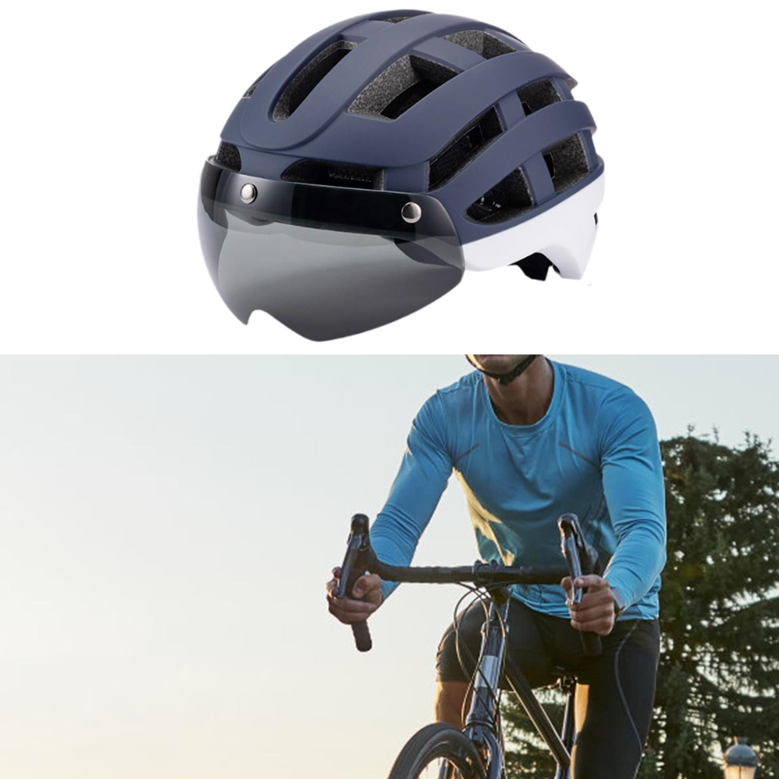 DimyFew Bike Helmet Cycling Helmet Protective Adjustable Chin Strap Sports Helmets Bike Blue White