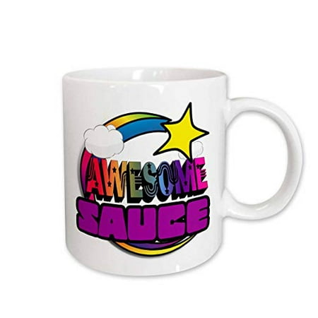 

3dRose Shooting Star Rainbow Awesome Sauce Ceramic Mug 15-ounce