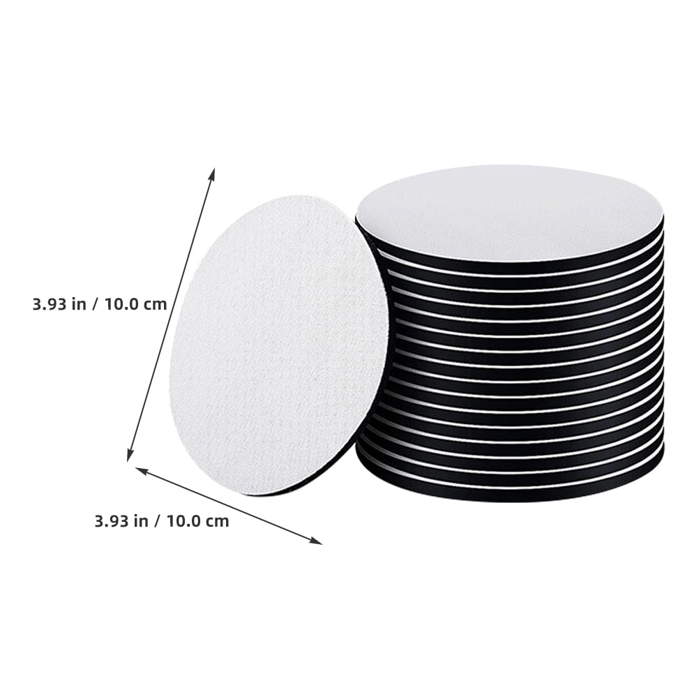 Masteelf 50PCS Sublimation Coasters Sublimation Blank Coasters DIY Crafts Cup Mat Round Cup Mat for DIY Crafts and Heat Transfer Printing