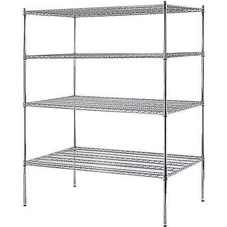 Muscle Rack 4-Shelf 60"W x 74"H x 36"D Heavy Duty Chrome Wire Shelving Unit