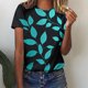 thumbnail image 2 of Camisas de Manga Larga para las Mujeres Suelto Ajuste Impreso Verano Sexy Cuello Redondo Superior, Poliéster Regular, 2 of 5
