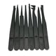 thumbnail image 4 of Advancent Pinzas de acero inoxidable ESD antiestáticas, 8 Uds., herramienta de reparación, pinzas rectas curvadas de precisión industrial, Artesanía, 4 of 6