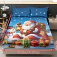 thumbnail image 4 of Jeiento Christmas Santa Snowman Print Bedding Bundle, 2 Matching Pillow Covers + Deep Pocket Bed Fitted Sheet, Soft Breathable 3-Piece Bed Linen Set for Holiday Bedroom, Full Size, 4 of 7