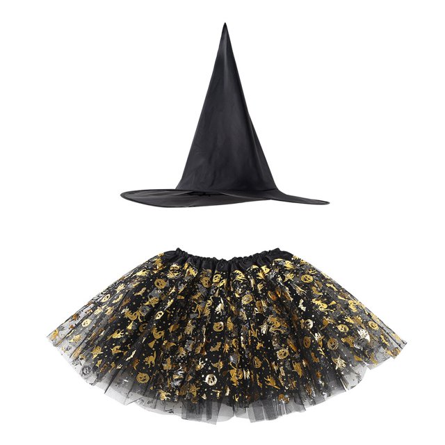 Disfraz de Bruja Fivean Unisex Tutú Telaraña Sombrero Halloween