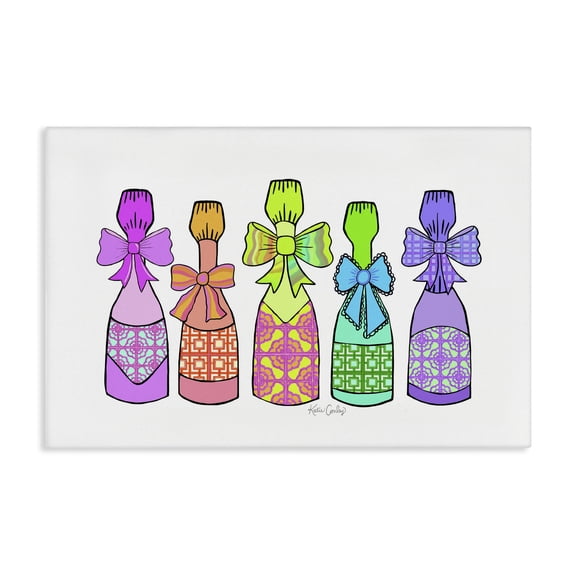 Stupell Industries Eclectic Patterned Drink Bottles Canvas Art, 24 x 16, by Katie Conley