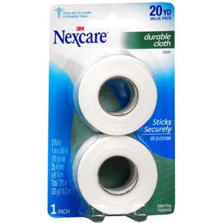 - Nexcare Durapore Durable Cloth Tape 1 Inch X 10 Yards, 2 ea (Pack of 2)