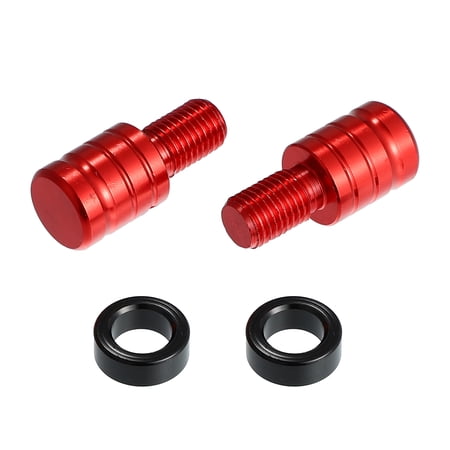 Universal M10x1.25 Motorcycle Right and Left Side Mirror Hole Plugs Screws Rearview Mirrors Caps Screw Red 2 Pcs