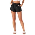 thumbnail image 1 of Pantalones cortos de pijama ajustables con cordón de INSPIRAR CHIC para mujer, ropa de descanso, pantalones cortos para dormir con bolsillos, XS, negro, 1 of 6