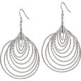 thumbnail image 3 of Stainless Steel Polished Twisted Graduated Circles Dangle Earrings Made In China sre1028, 3 of 5