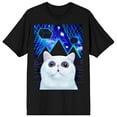 thumbnail image 4 of White Cat Geometric Shapes Men's Black T-shirt-Small, 4 of 7