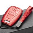 thumbnail image 4 of Vitodeco Leather Smart Key Fob Case Compatible with Audi A4, A5, Q7, S4, S5, SQ5, TT 2017 - 2022 (4-Button, Red), 4 of 5