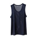 thumbnail image 2 of LEKWK Mens Mesh Tank Top Sleeveless Crewneck See Through Breathable Lightweight Athletic Workout Tees Gym Basketball Training Tops Shirts Navy L, 2 of 5