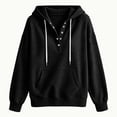 thumbnail image 6 of Ladies Ruched Crochet Hooded Plain Loose Fit Hoods Outfits Sweatshirt for Women Sweater Fall Winter Outfits 2026 Black M, 6 of 6