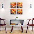 thumbnail image 5 of Fall Wall Art Maple Leaves Prints Canvas Decor Watercolor Aesthetic Red Yellow Plant Leaf Pictures for Living Room Bedroom Autumn Country Forest Painting Artwork Kitchen Home Decor 16x16 4 Pcs, 5 of 5