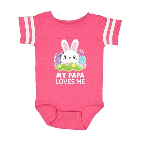 

Inktastic My Papa Loves me with Bunny and Easter Eggs Gift Baby Girl Bodysuit