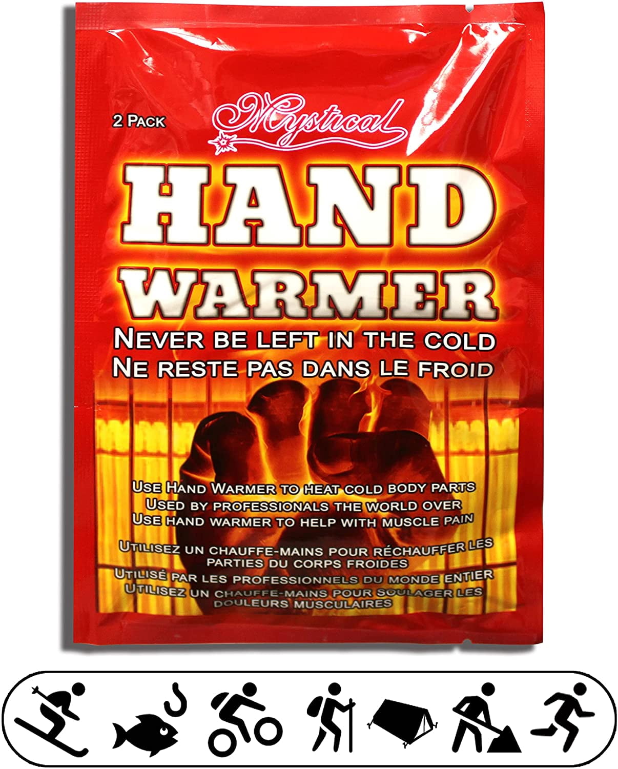 Hand Warmer Heat Packs Long Lasting Safe Natural Odorless Air Activated Heated Warmer Packs | Get Hours of Warmth | 40x2 Packets Single Use Warmth Packs by Mystical Fire