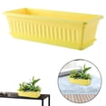 thumbnail image 1 of MOQIN Countryside Flower Box Planter, 17-Inch Rectangular Window Planter Box - Lightweight Plastic Indoor Outdoor Plant Pot with Drainage for Windowsill, Herbs, Flowers, Sandstone, 1 of 6