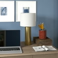 thumbnail image 2 of York 16" Tall Table Lamp with Fabric Shade in Brass/White, 2 of 5