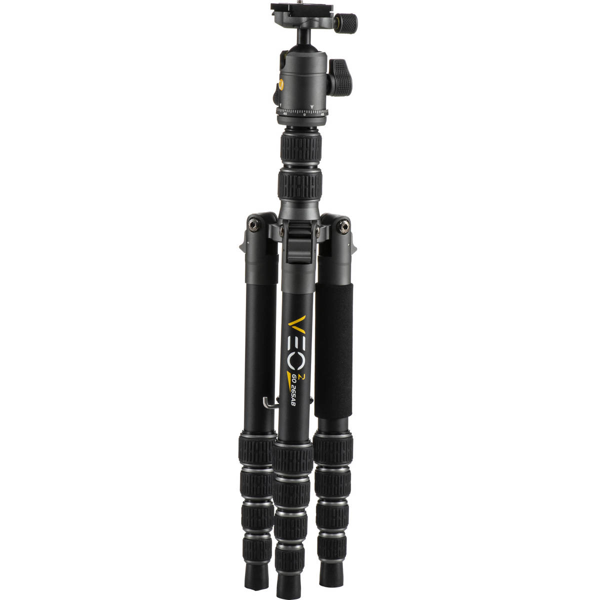 Vanguard VEO 2 GO 265AB Travel Tripod Kit with 5-Section Aluminum Tripod & T-50 Compact Ball Head, 56.25" Extended Height