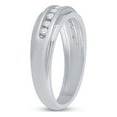 thumbnail image 4 of FB Jewels 10kt White Gold Mens Round Diamond Wedding Channel Set Scalloped Band Ring 1/4 Cttw, 4 of 4