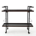 thumbnail image 4 of Bar Cart with Lockable Wheels, 2-Tier Rustic Brown Serving Cart for Wine, Coffee, and Liquor, Perfect for Home Kitchens, Dining Rooms, and Small Spaces, 4 of 8