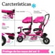 thumbnail image 2 of Triciclo Evolutivo The Baby Shop  Doble Gemelar para Niños 2 Asientos Giratorios Rosa -, 2 of 6