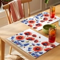 thumbnail image 4 of Independence Day Placemats Set of 12 Vintage Flower Watercolor Red Blue Place Mats Indoor Wipeable Table Mats Washable Cloth Dining Table Placemats for Kitchen Holiday Party Home Decor 13x19 Inch, 4 of 9