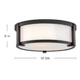 thumbnail image 5 of 28963BK Hinkley Lighting Lowell - 10W 2 LED Outdoor Small Flush Mount-5 Inch Tall and 13 Inch Wide-Black Finish, 5 of 7