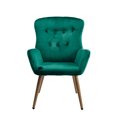 thumbnail image 2 of ARCTICSCORPION Velvet Accent Chair Modern Button Tufted Wingback Vanity Chair with Arms Upholstered Fabric Tall Back Desk Chair with Solid Wood Legs for Reading Living Room Bedroom Waiting Room, Green, 2 of 7