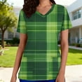 thumbnail image 2 of Kilaqueen St. Patrick's Print Scrubs for Women Short Sleeve V Neck Medical Nursing Shirts with Pockets, 2 of 6