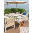 thumbnail image 6 of 52x70 Inch Outdoor Tablecloth with Umbrella Hole Zipper Rectangle Easter Rectangular Tablecloths Outside Waterproof Spring Rabbit Ears Eggs Carrots Floral Green Plaid Patio Table Cover for Picnic, 6 of 8